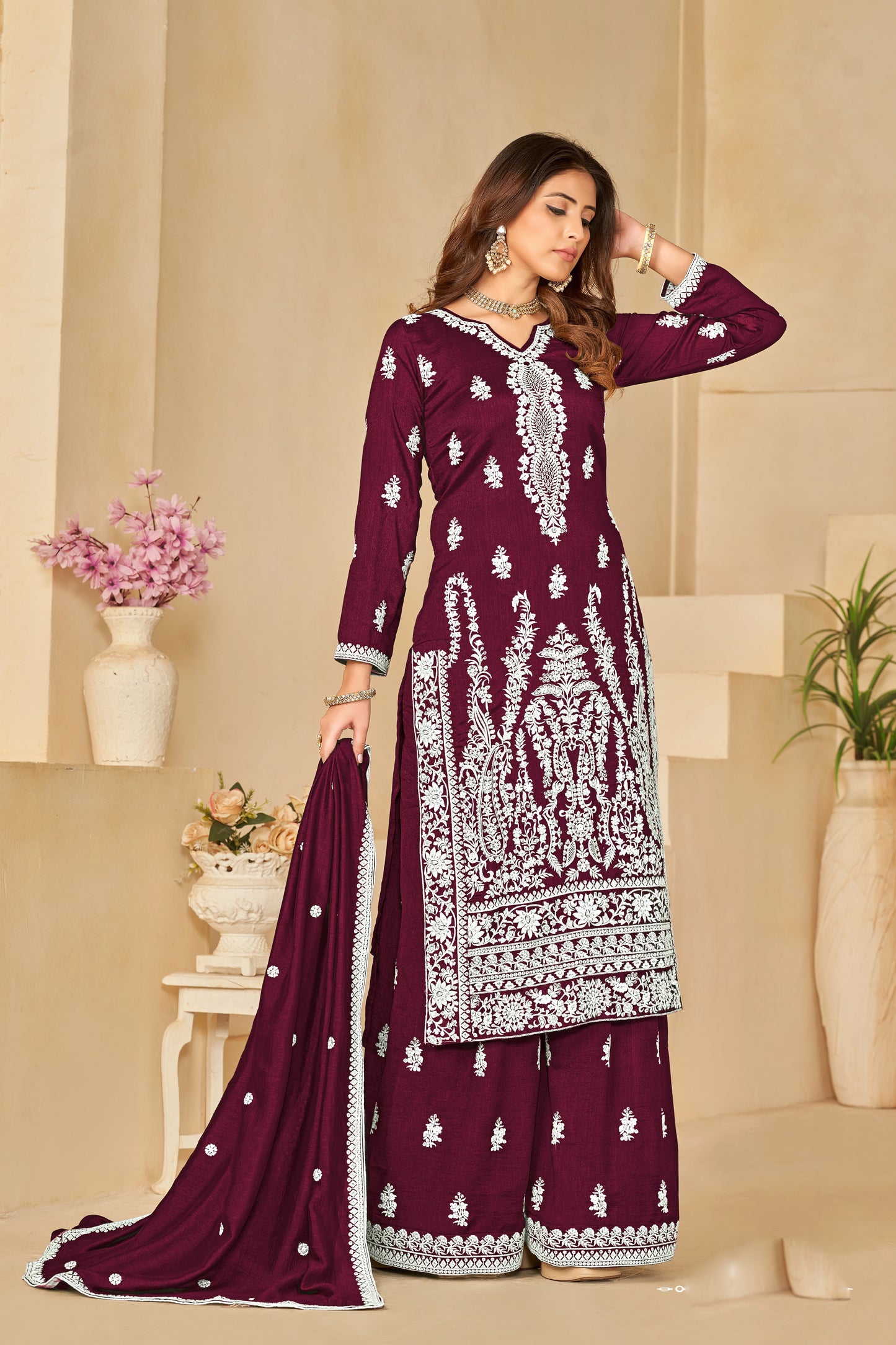 Heavy Designer Art Silk Suit Set