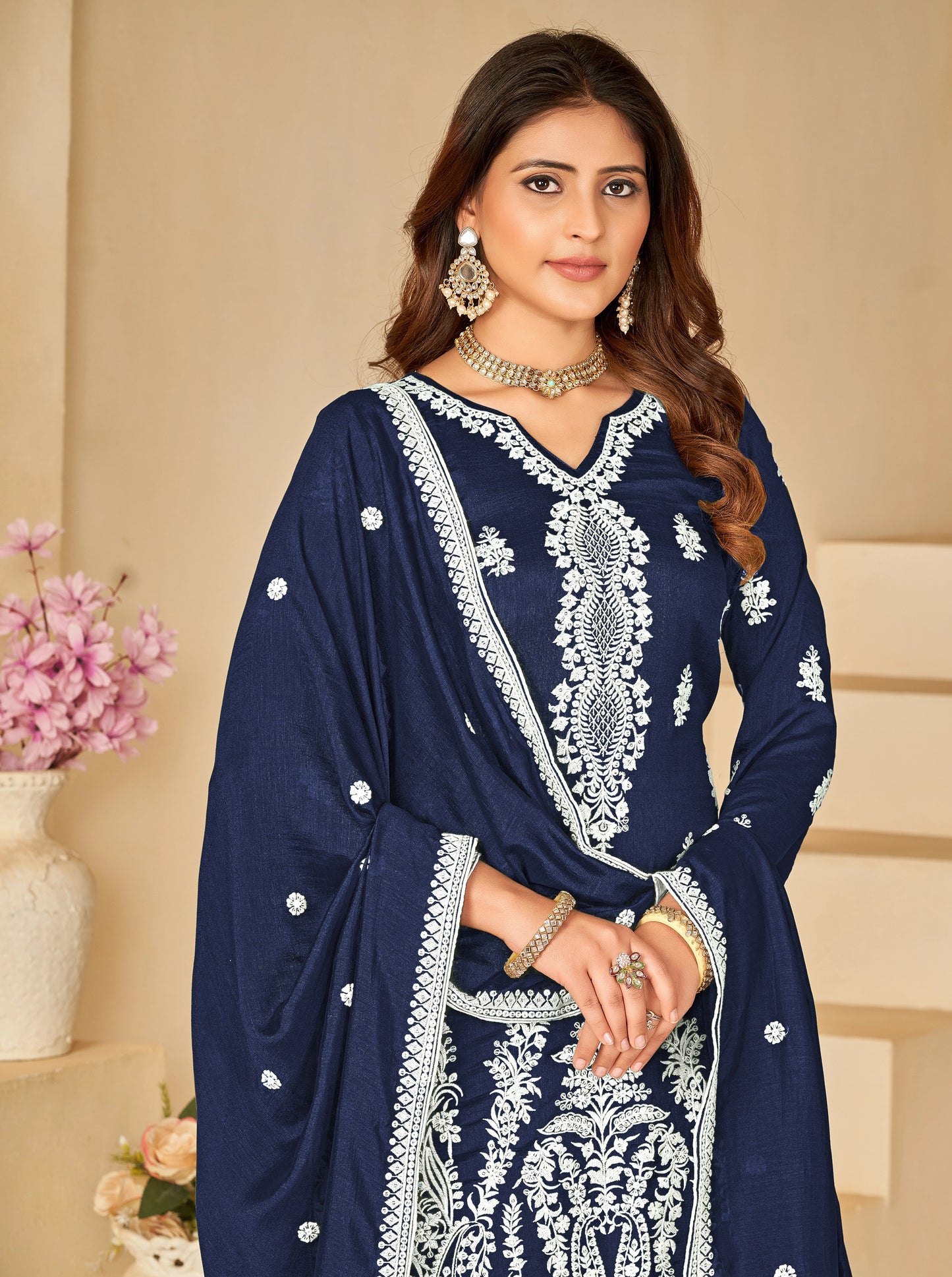 Heavy Designer Art Silk Suit Set