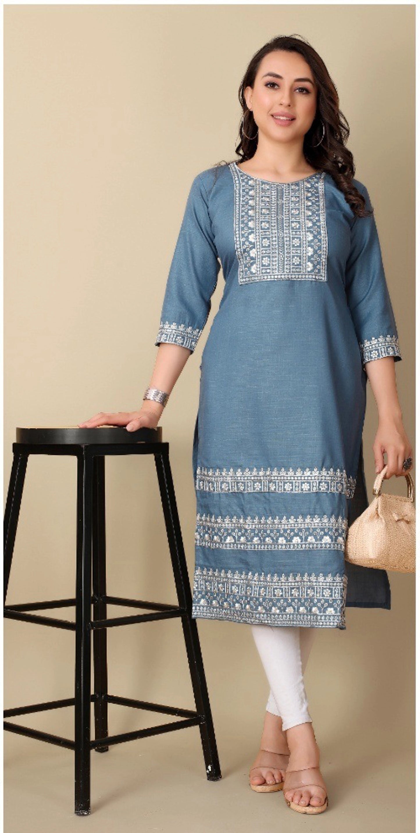 Designer Chikankari Cotton Kurtis