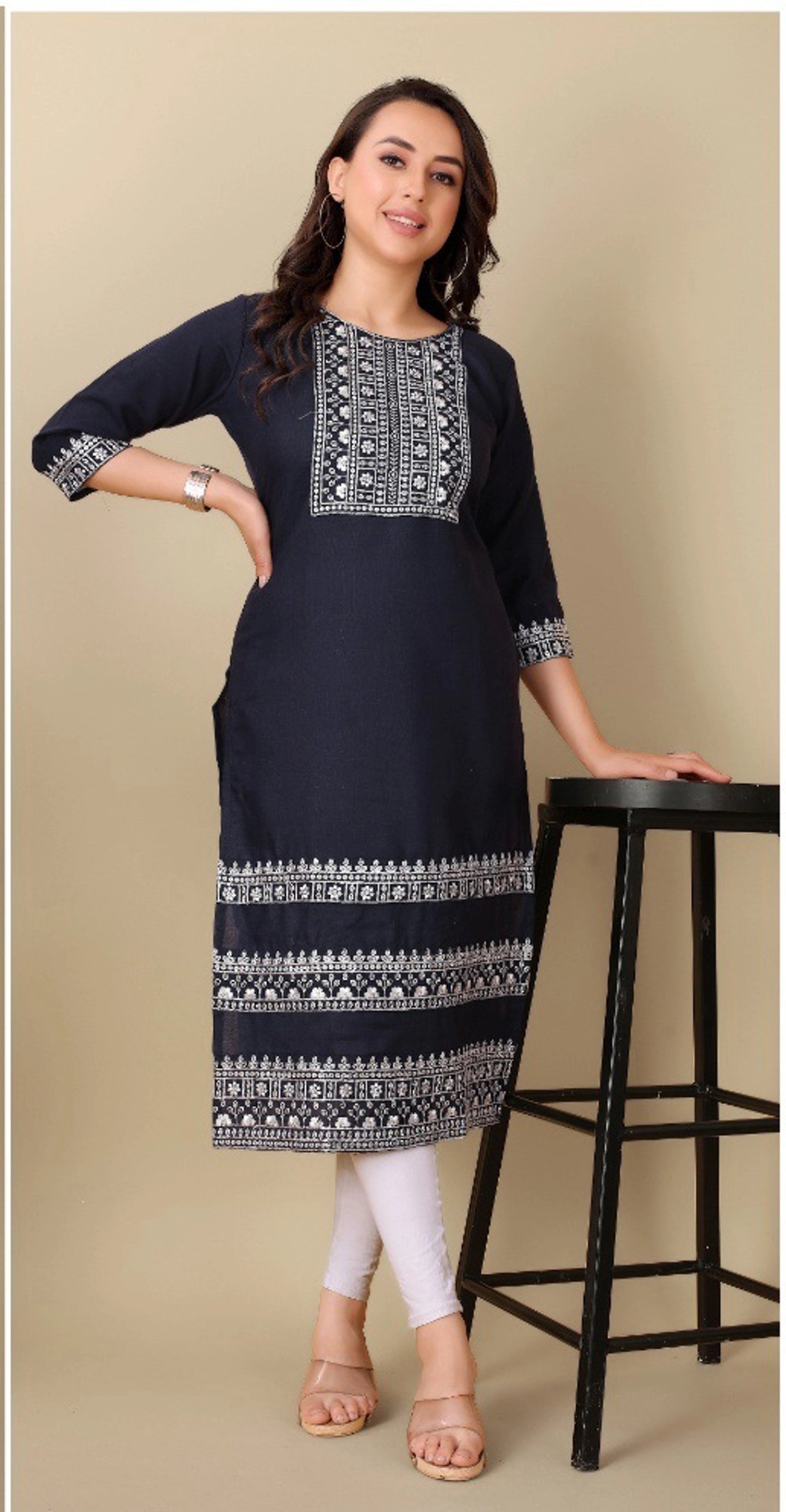 Designer Chikankari Cotton Kurtis