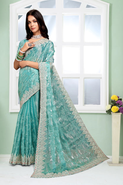 Sequence Work And Dorry Codding Designer Saree