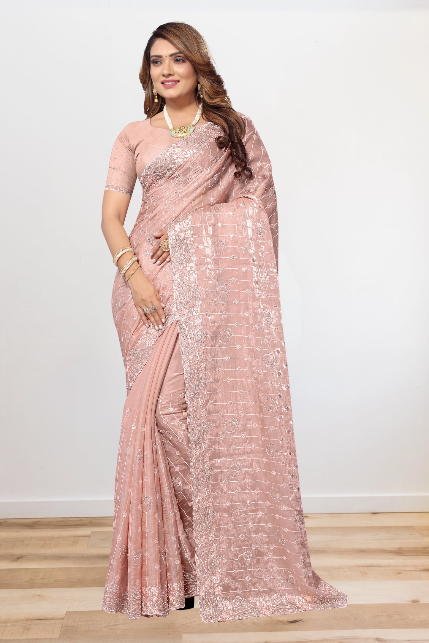 Designer Jimmy Choo Embroidered Saree