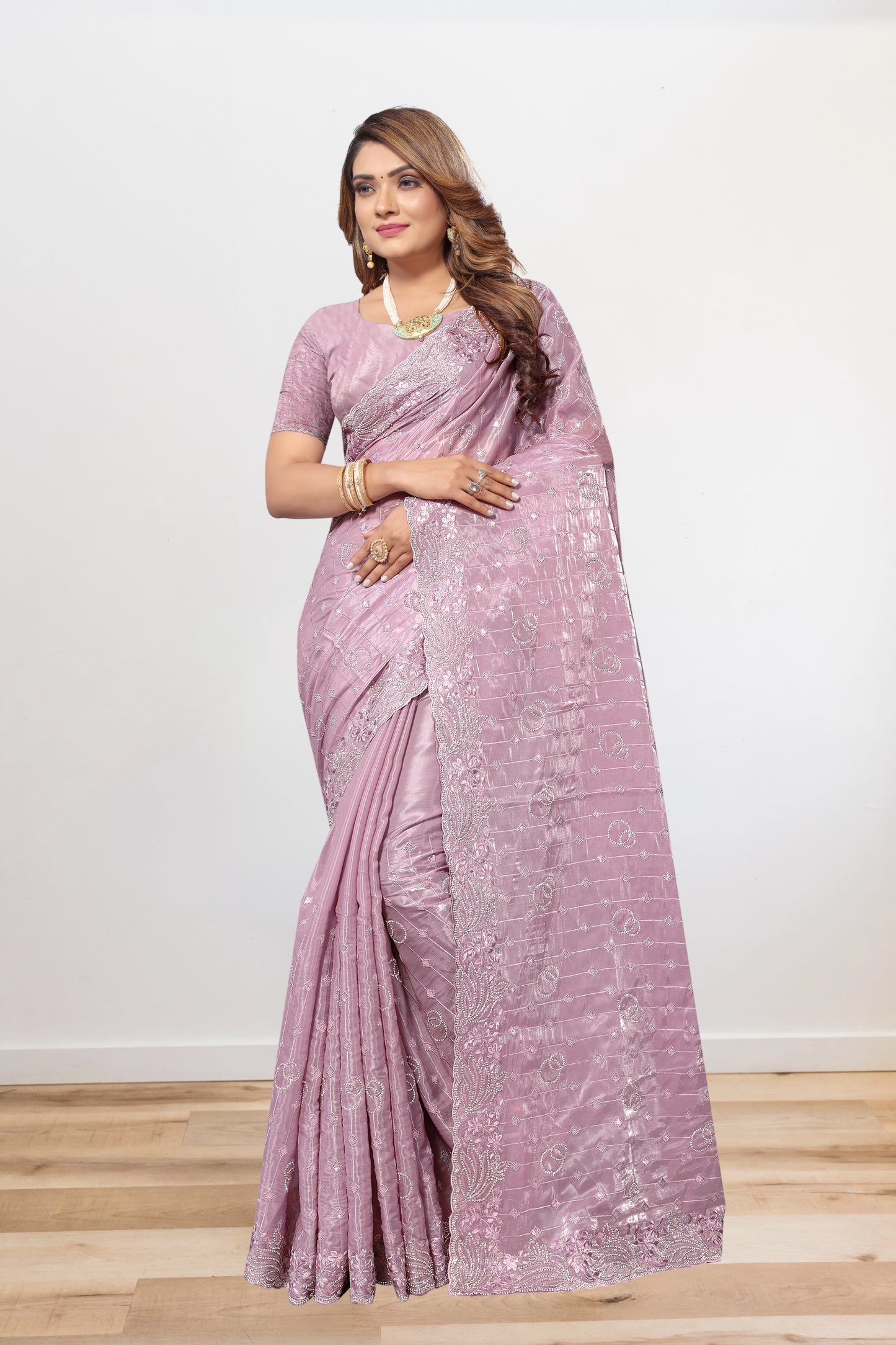 Designer Jimmy Choo Embroidered Saree