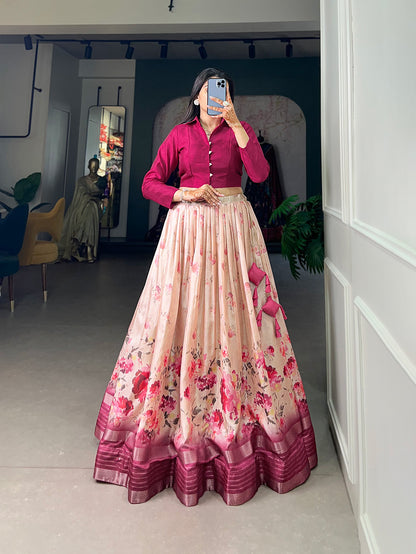 Readymade Dola Silk Lehenga