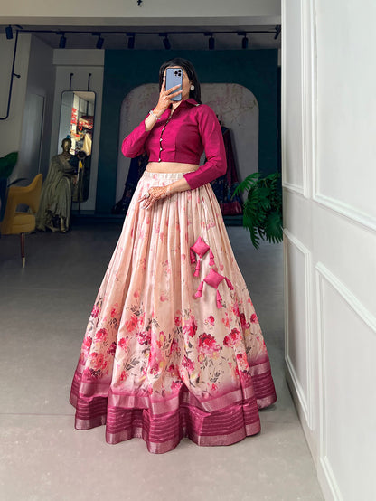 Readymade Dola Silk Lehenga