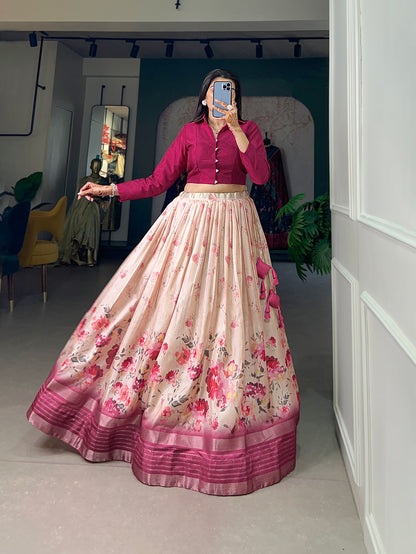 Readymade Dola Silk Lehenga