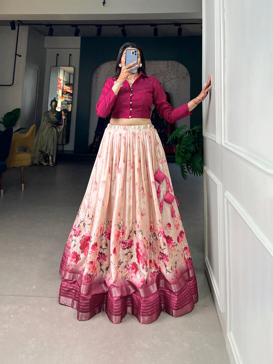 Readymade Dola Silk Lehenga