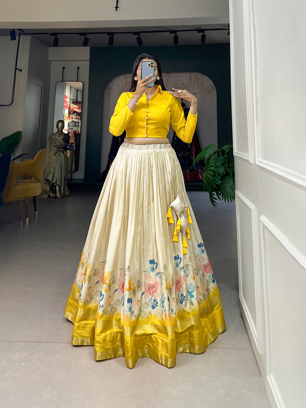 Readymade Dola Silk Lehenga