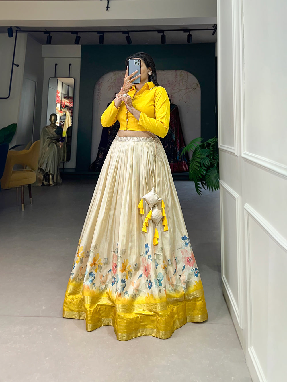 Readymade Dola Silk Lehenga