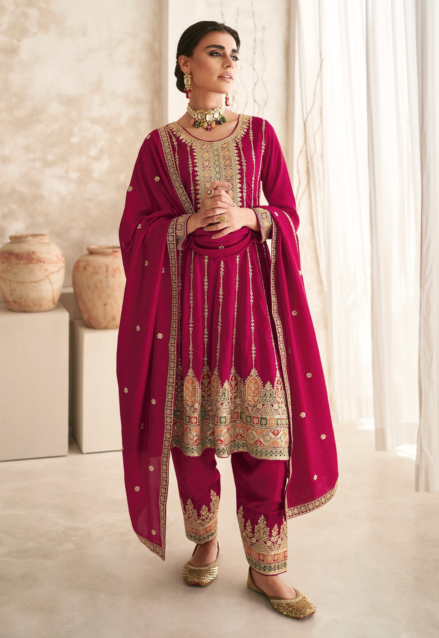 Designer Embroidered Premium Silk Suit