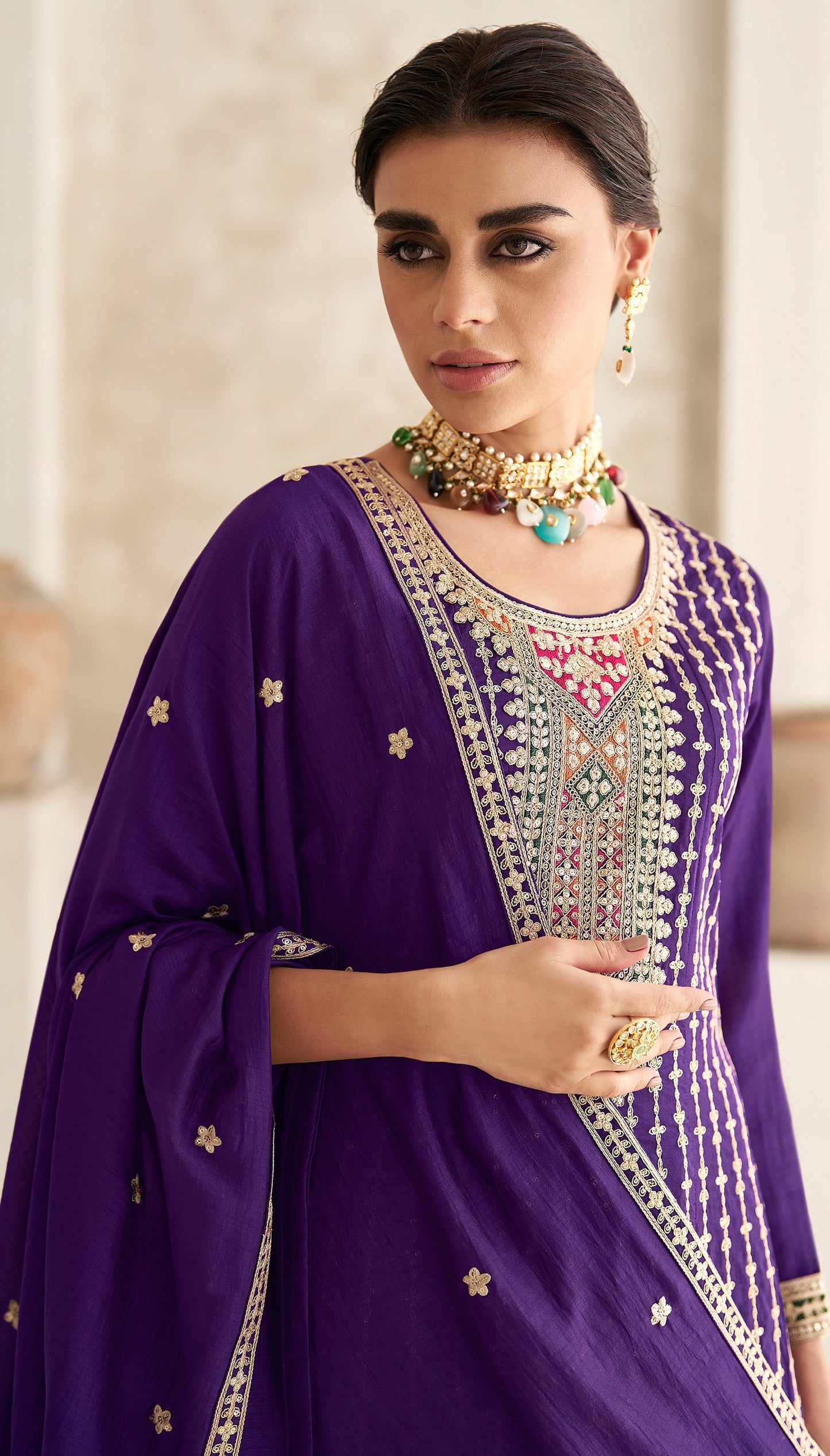 Designer Embroidered Premium Silk Suit