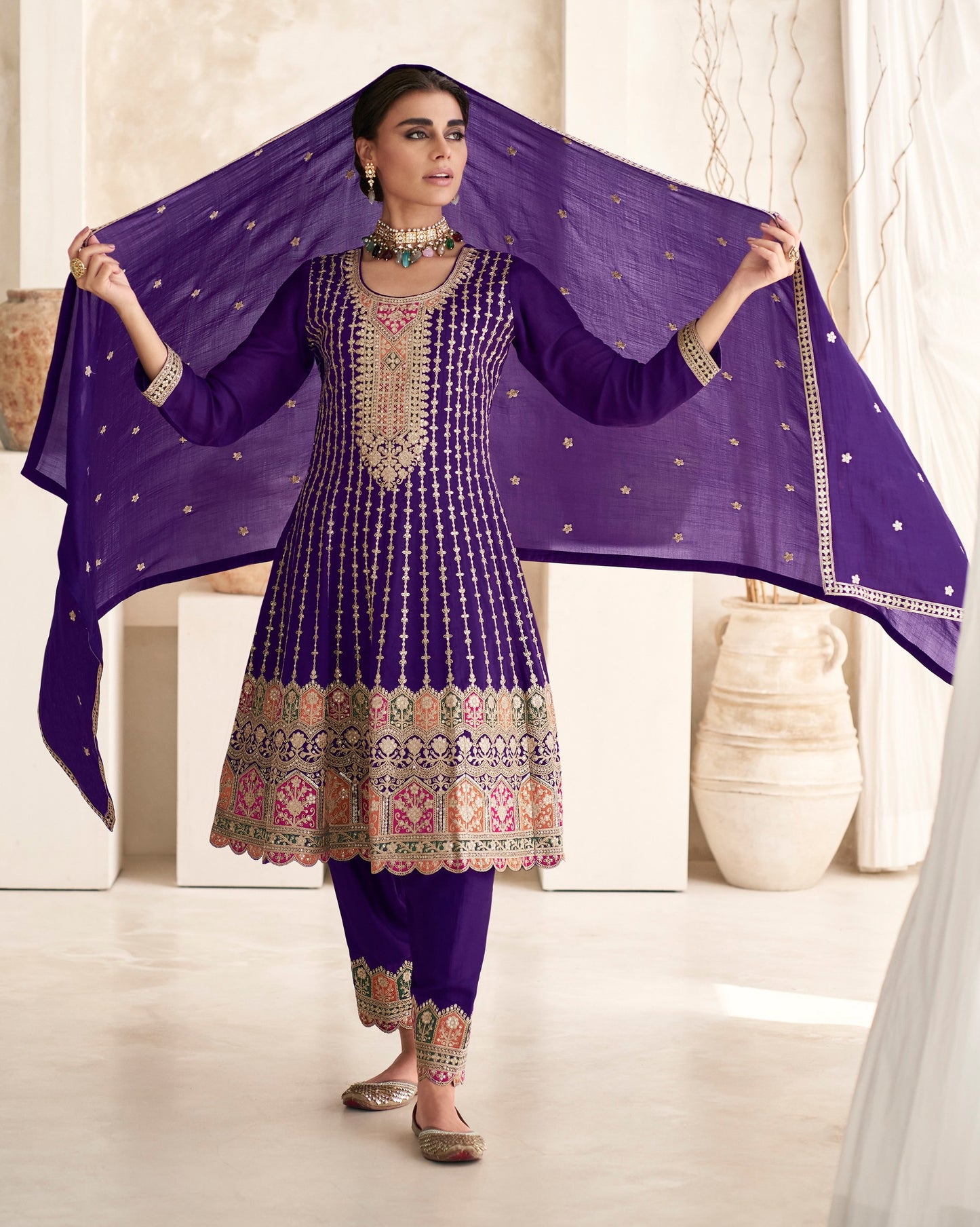 Designer Embroidered Premium Silk Suit