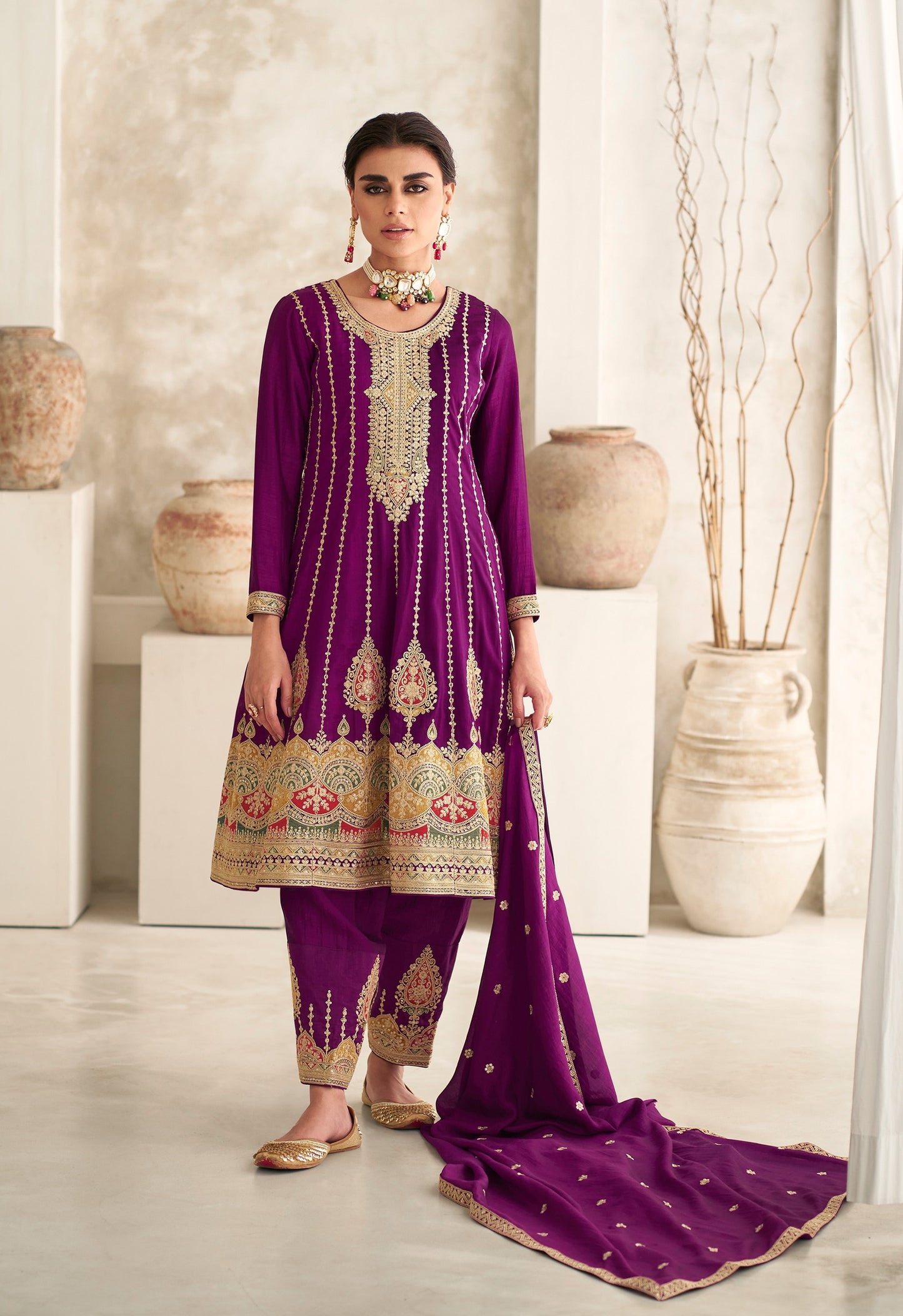 Designer Embroidered Premium Silk Suit