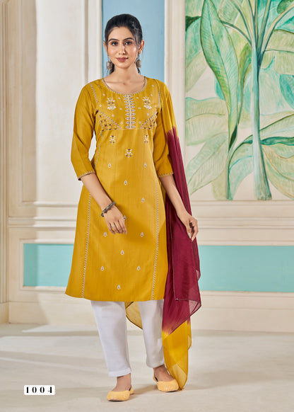 Pure Viscose Weaving Strip Embroidered Suit