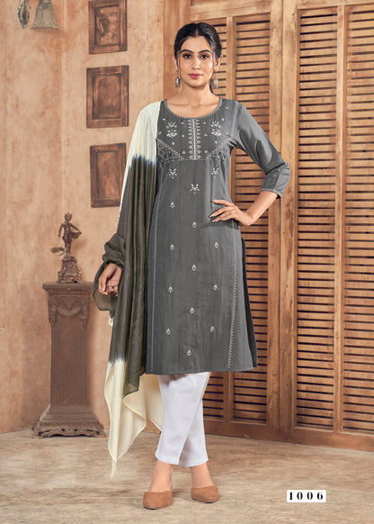 Pure Viscose Weaving Strip Embroidered Suit