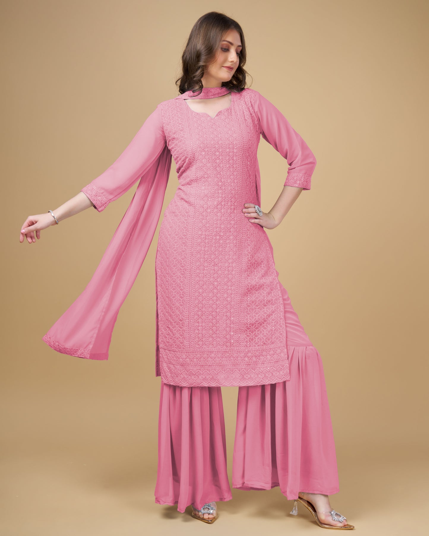 Designer Embroidered Georgette Readymade Suit