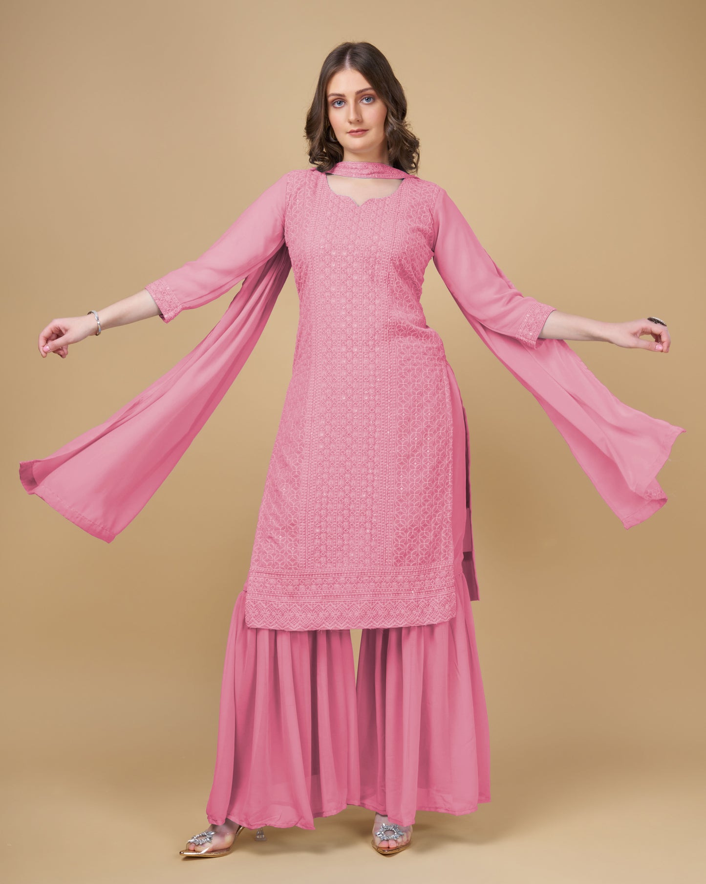 Designer Embroidered Georgette Readymade Suit