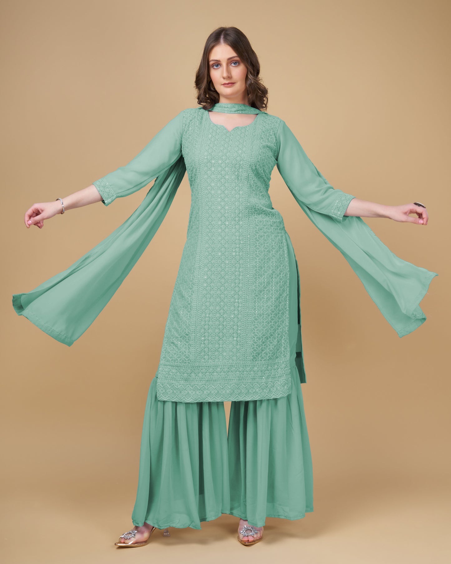 Designer Embroidered Georgette Readymade Suit