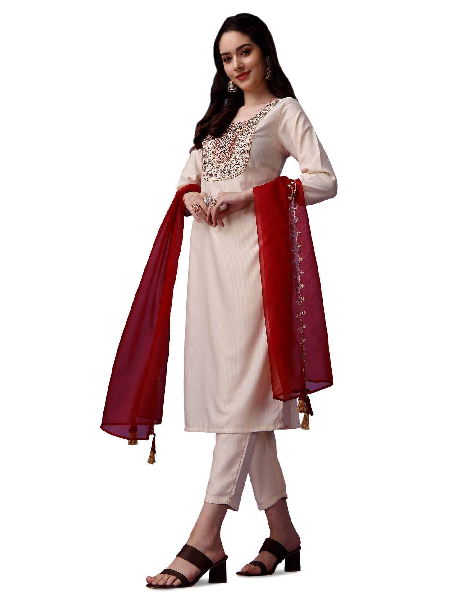 Embroidered Viscose Rayon Designer Suit