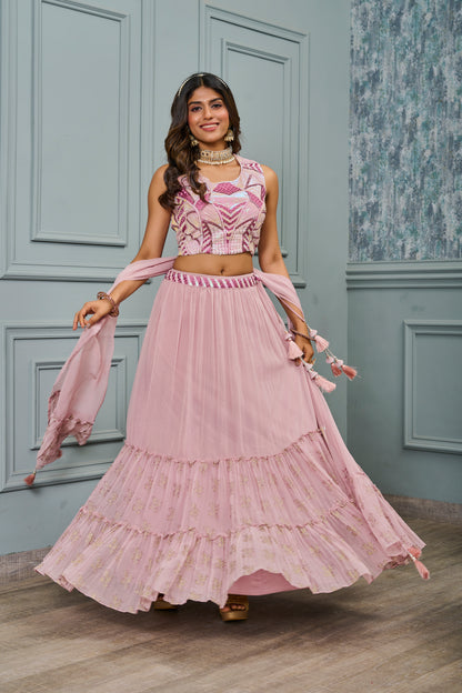 Unique wedding wear Pink Lehanga Choli