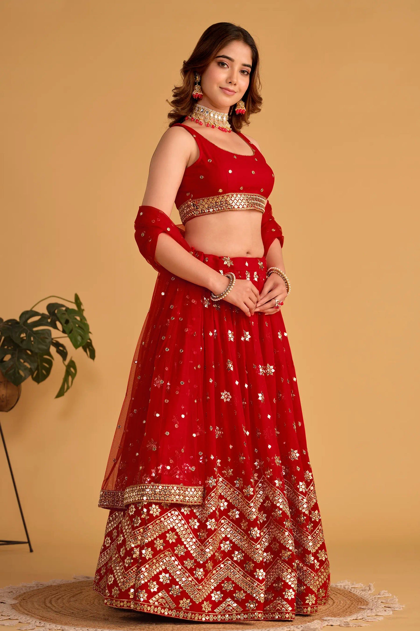 Red Wedding Wear Lehenga Choli