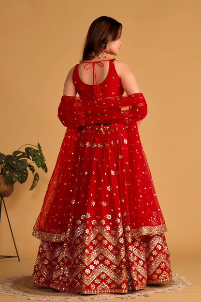 Red Wedding Wear Lehenga Choli