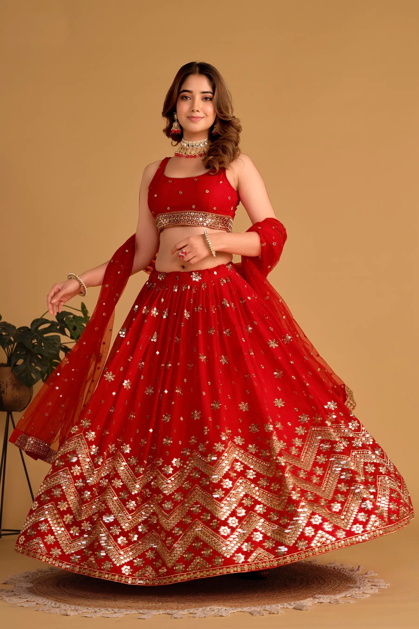 Red Wedding Wear Lehenga Choli