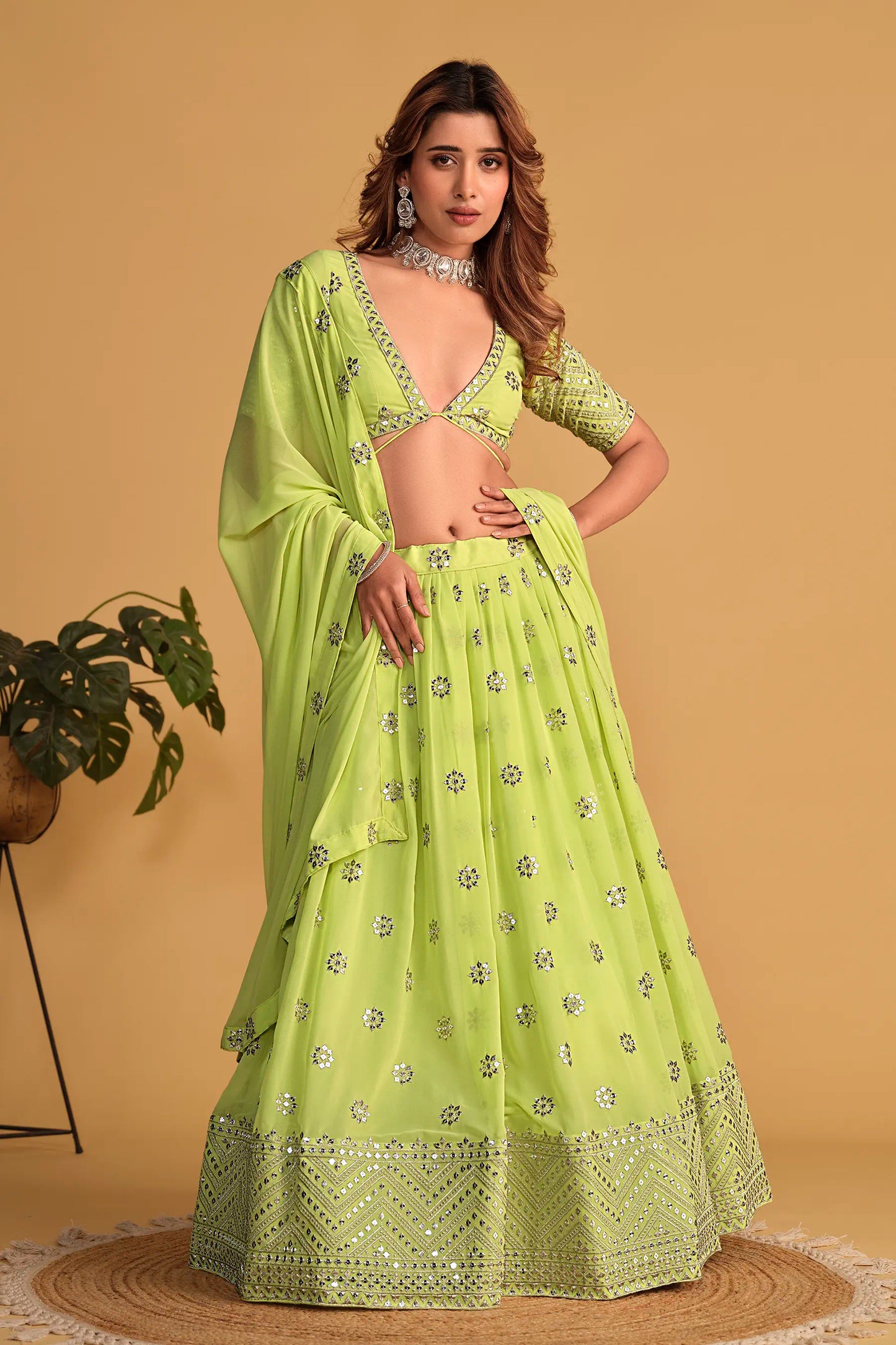 Neon Wedding Wear Lehenga Choli