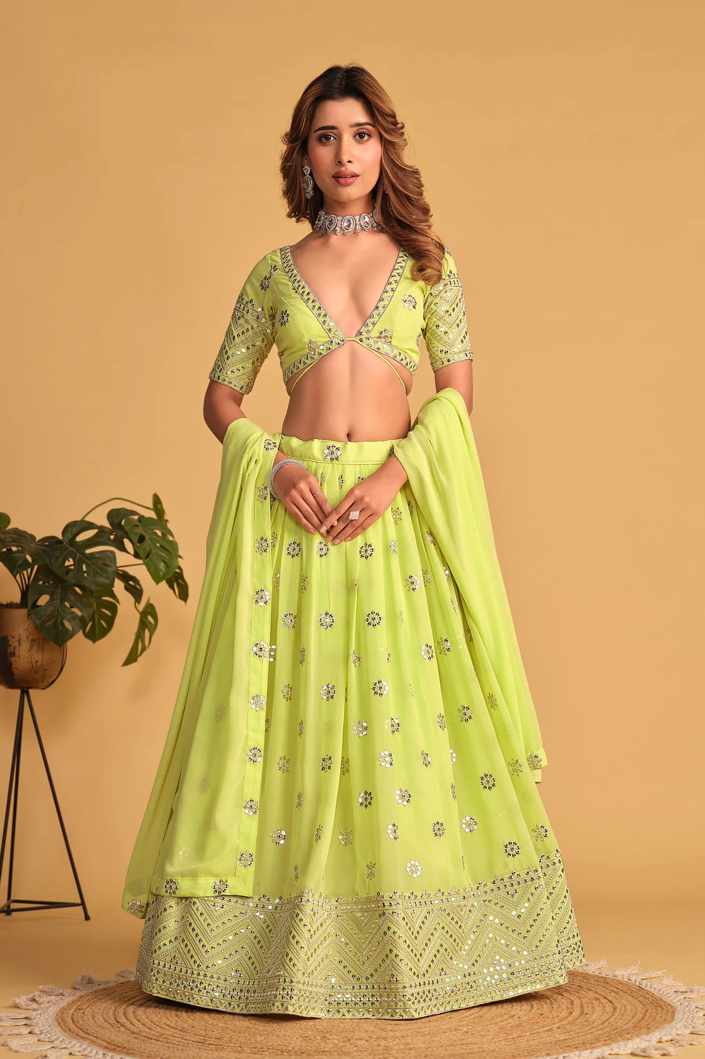 Neon Wedding Wear Lehenga Choli