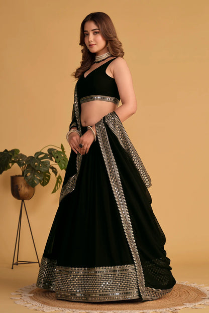 Black Wedding Wear Lehenga Choli