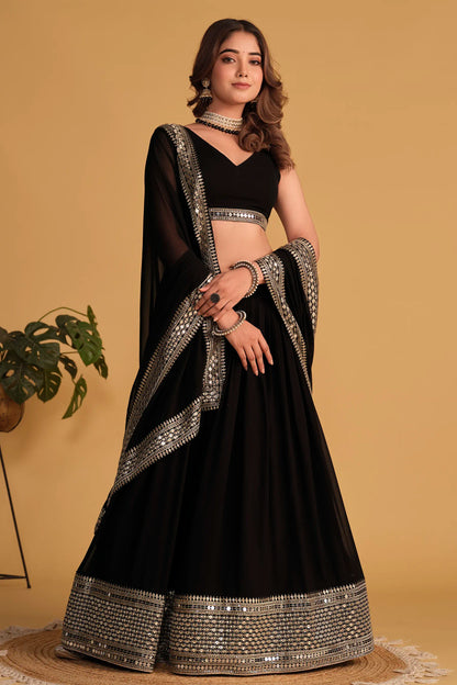 Black Wedding Wear Lehenga Choli