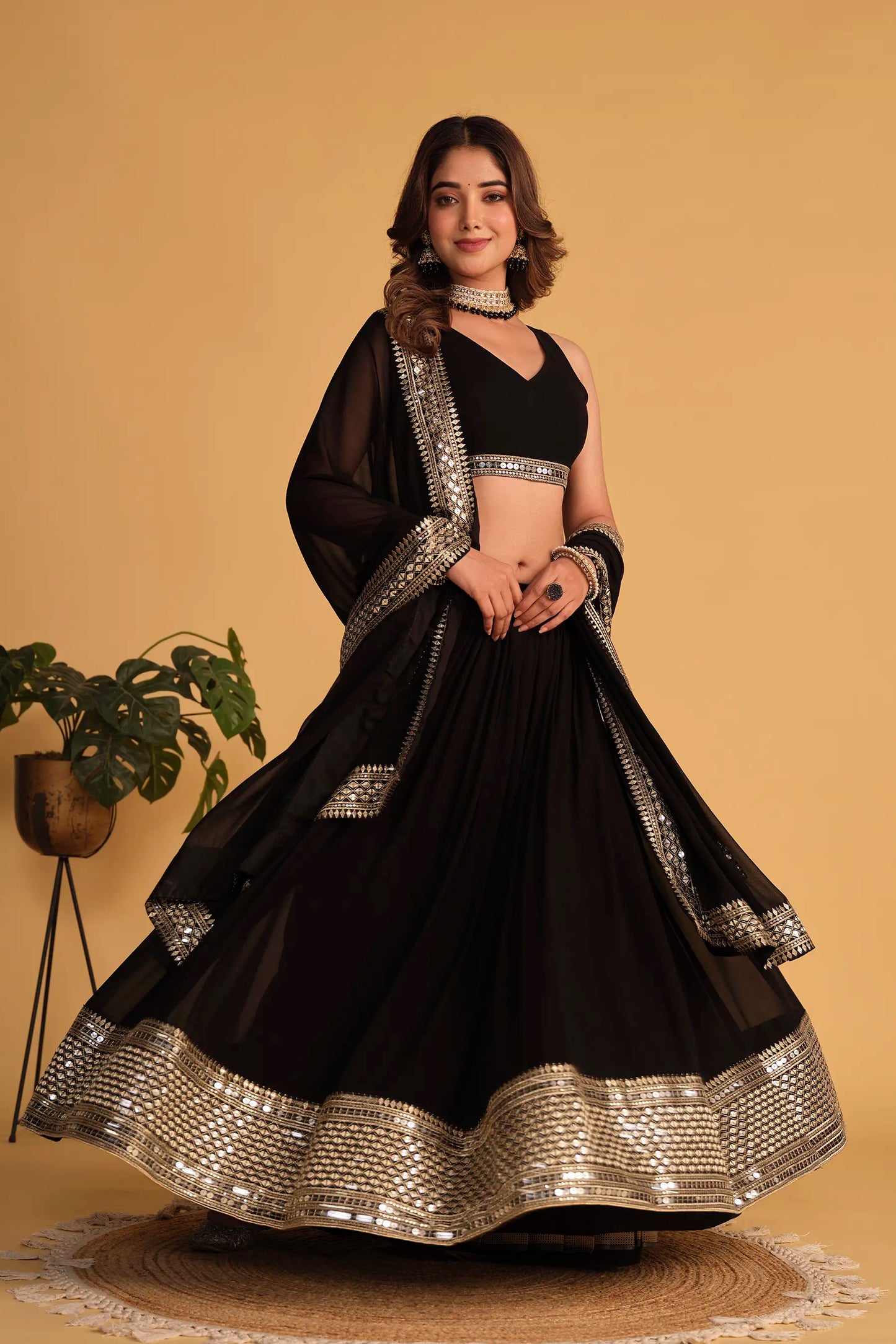 Black Wedding Wear Lehenga Choli