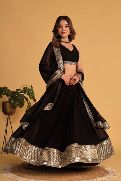 Black Wedding Wear Lehenga Choli