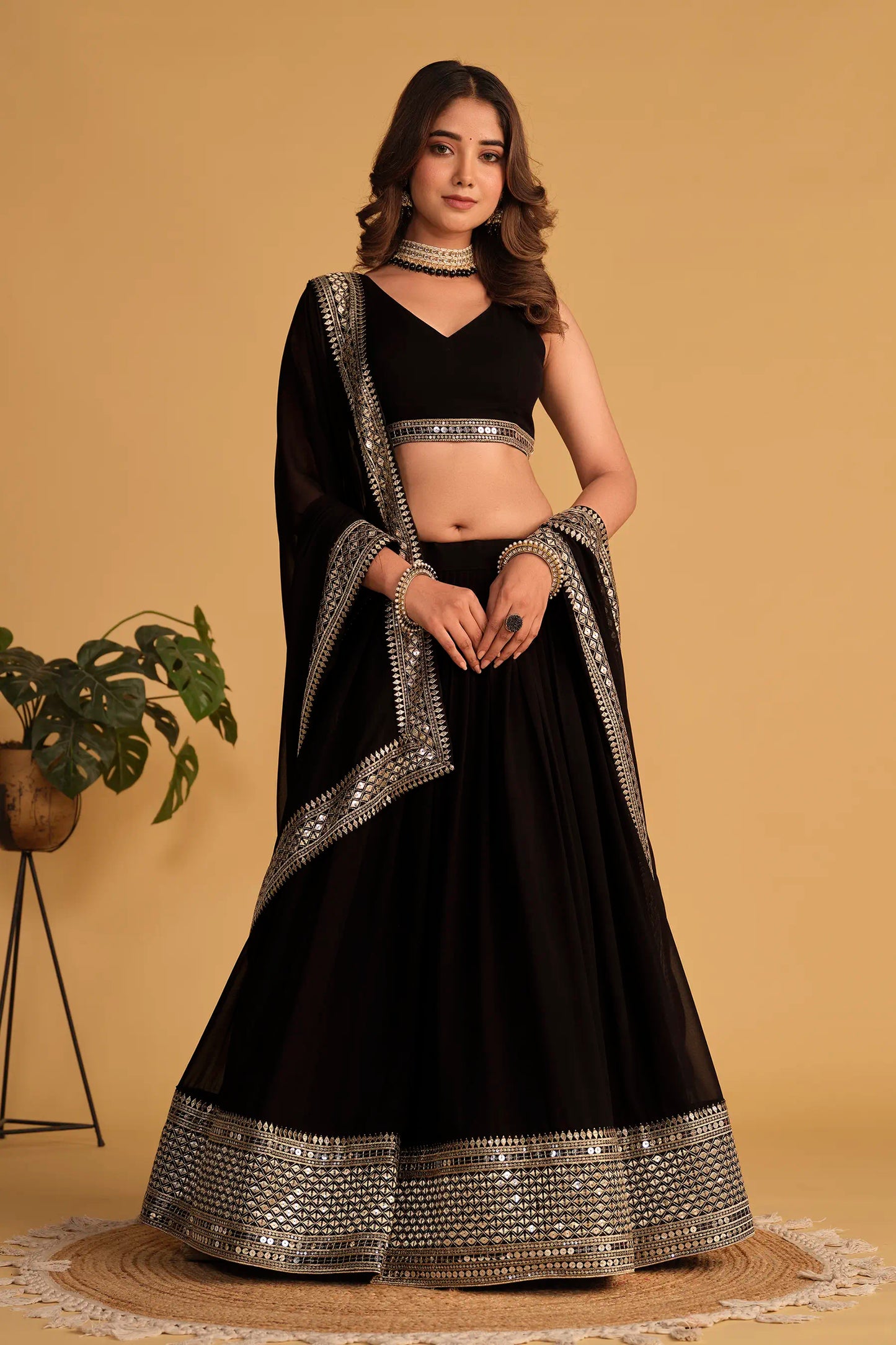 Black Wedding Wear Lehenga Choli