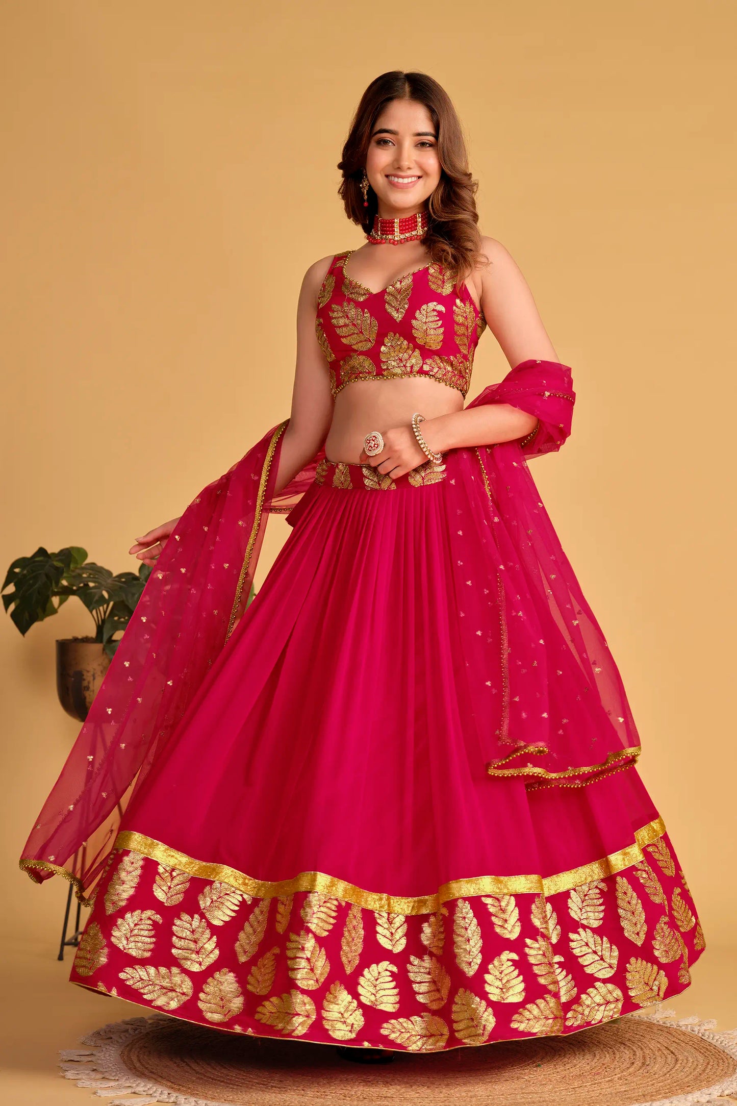 Pink Wedding Wear Lehenga Choli