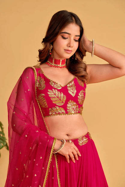 Pink Wedding Wear Lehenga Choli