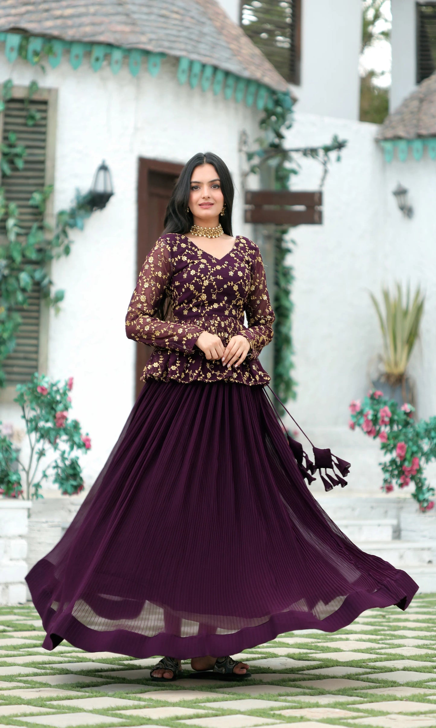 Designer Faux Blooming Lehenga Choli