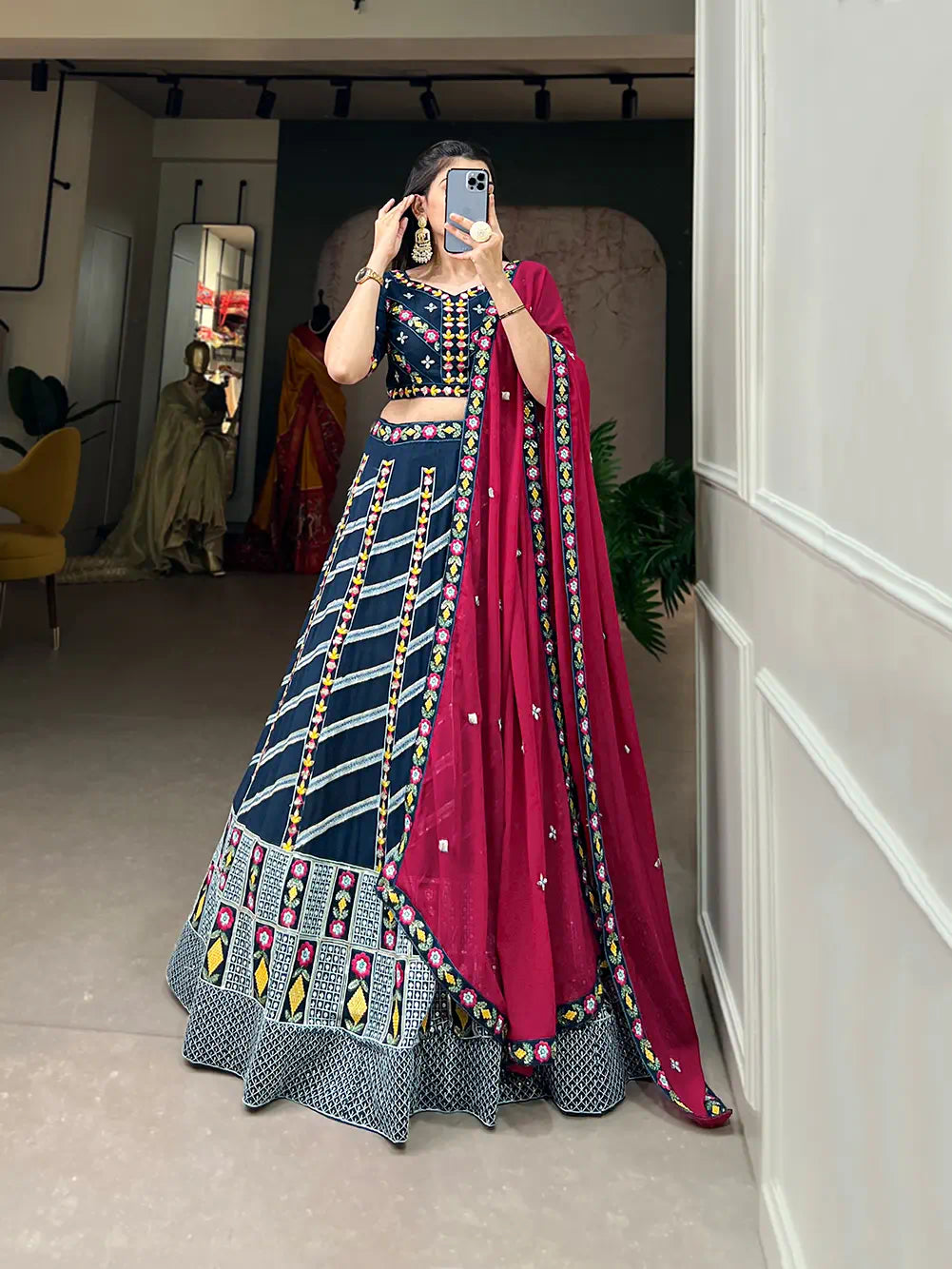 Sequence Work Designer Georgette Lehenga Choli