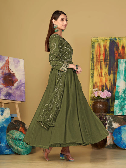 Designer Georgette Embroidered Anarkali Suit