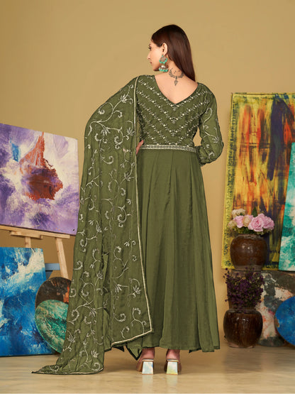 Designer Georgette Embroidered Anarkali Suit