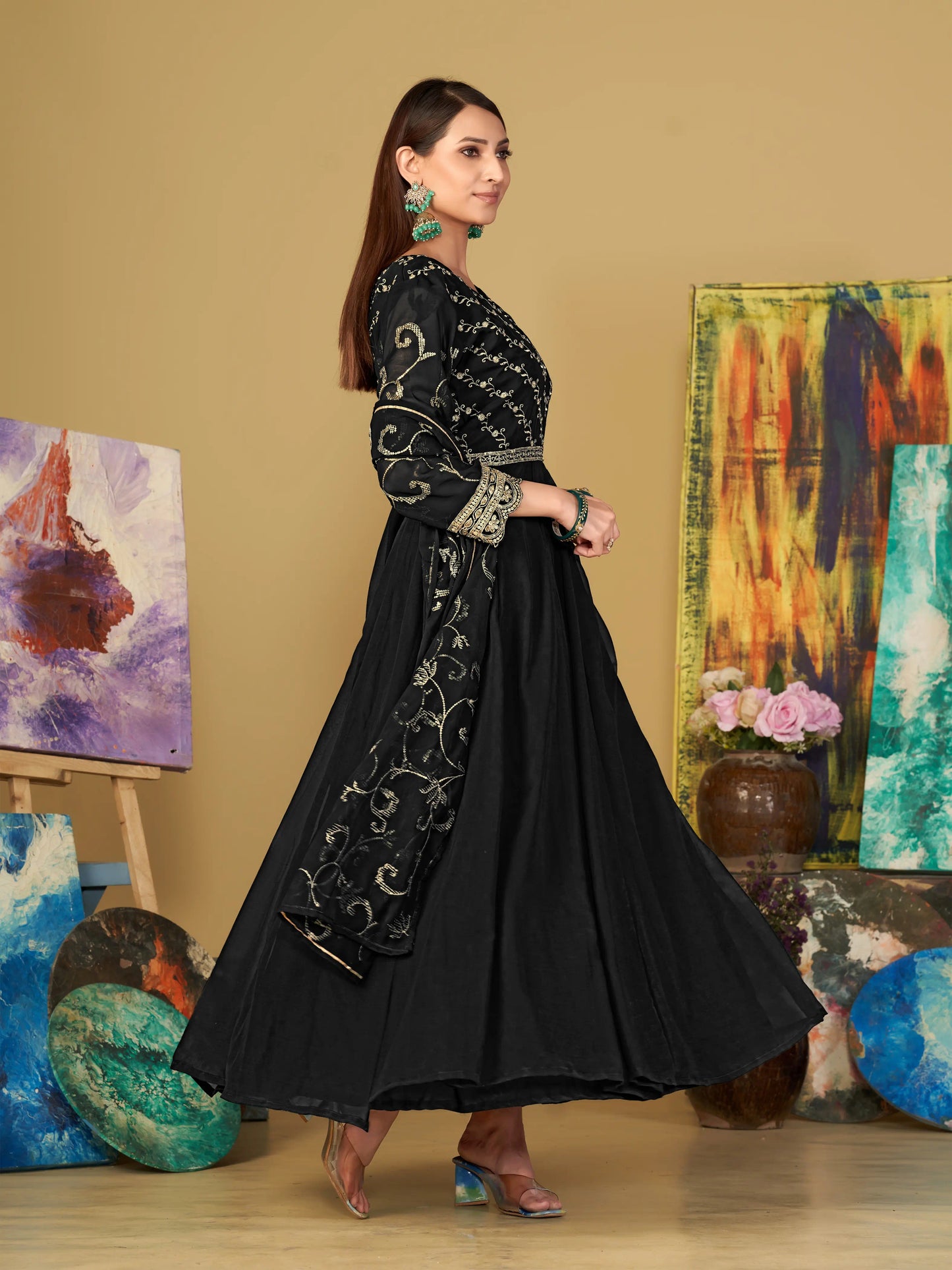 Designer Georgette Embroidered Anarkali Suit