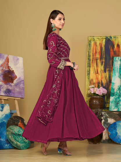 Designer Georgette Embroidered Anarkali Suit