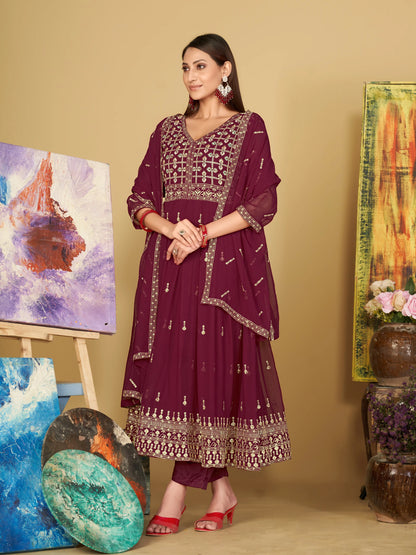 Designer Embroidered Anarkali Suit In Georgette