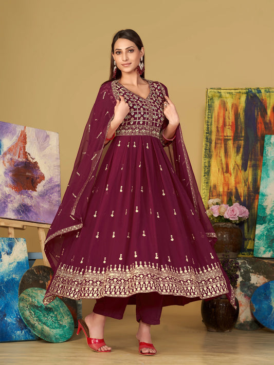 Designer Embroidered Anarkali Suit In Georgette