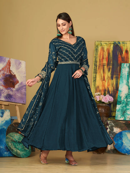 Designer Embroidered Anarkali Suit In Georgette