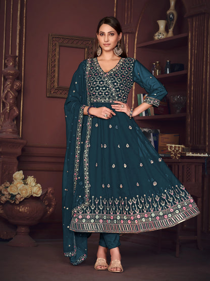 Designer Embroidered Anarkali Suit In Georgette