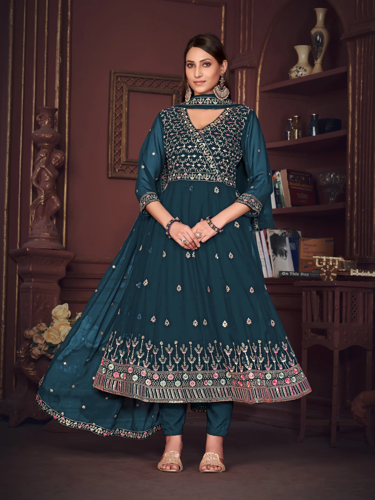 Designer Embroidered Anarkali Suit In Georgette