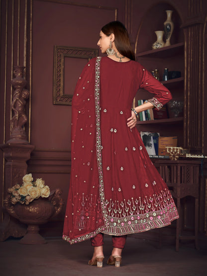 Designer Embroidered Anarkali Suit In Georgette