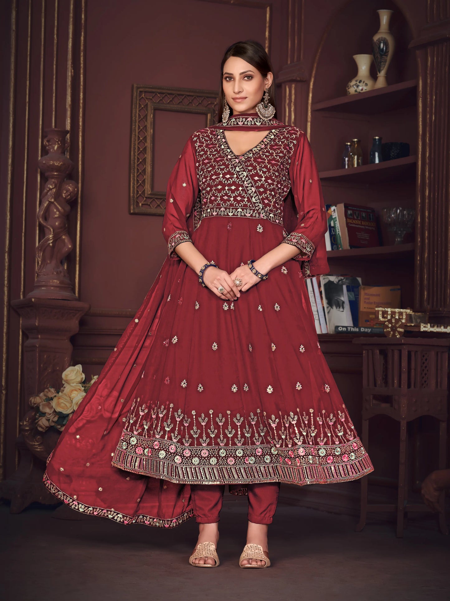 Designer Embroidered Anarkali Suit In Georgette