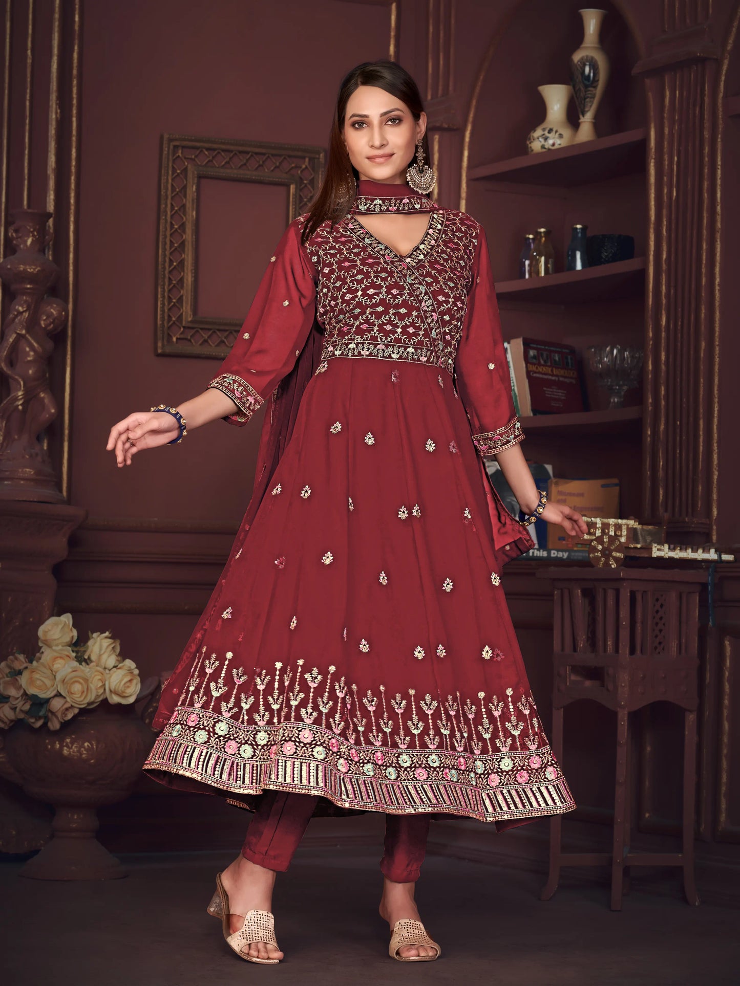 Designer Embroidered Anarkali Suit In Georgette